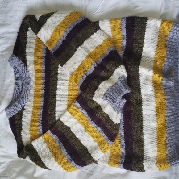 Topshop Multi Stripe Oversized Sweater, Wool Alpaca Blend, Size S - Picture 9 of 9
